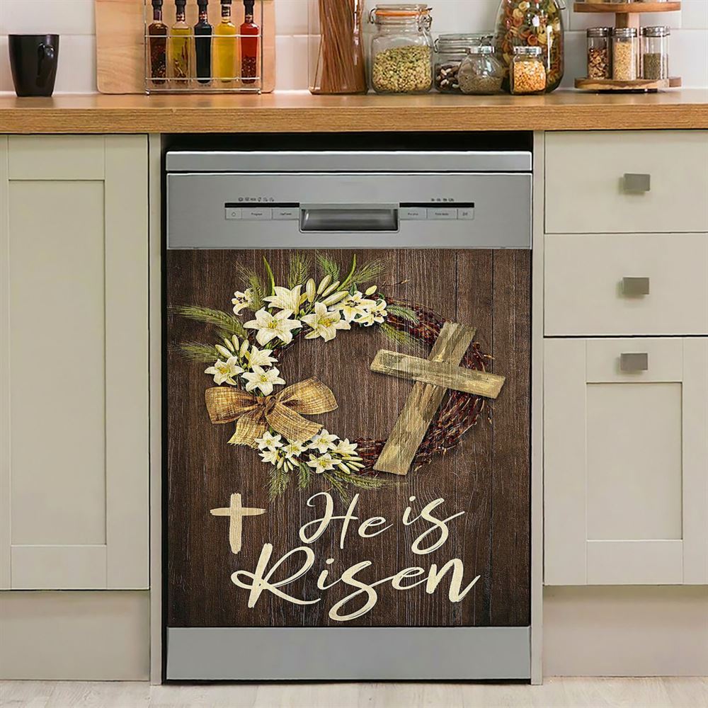 He Is Risen Dishwasher Cover, The Empty Tomb Lion Dishwasher Stickers, Bible Verse Kitchen Decor