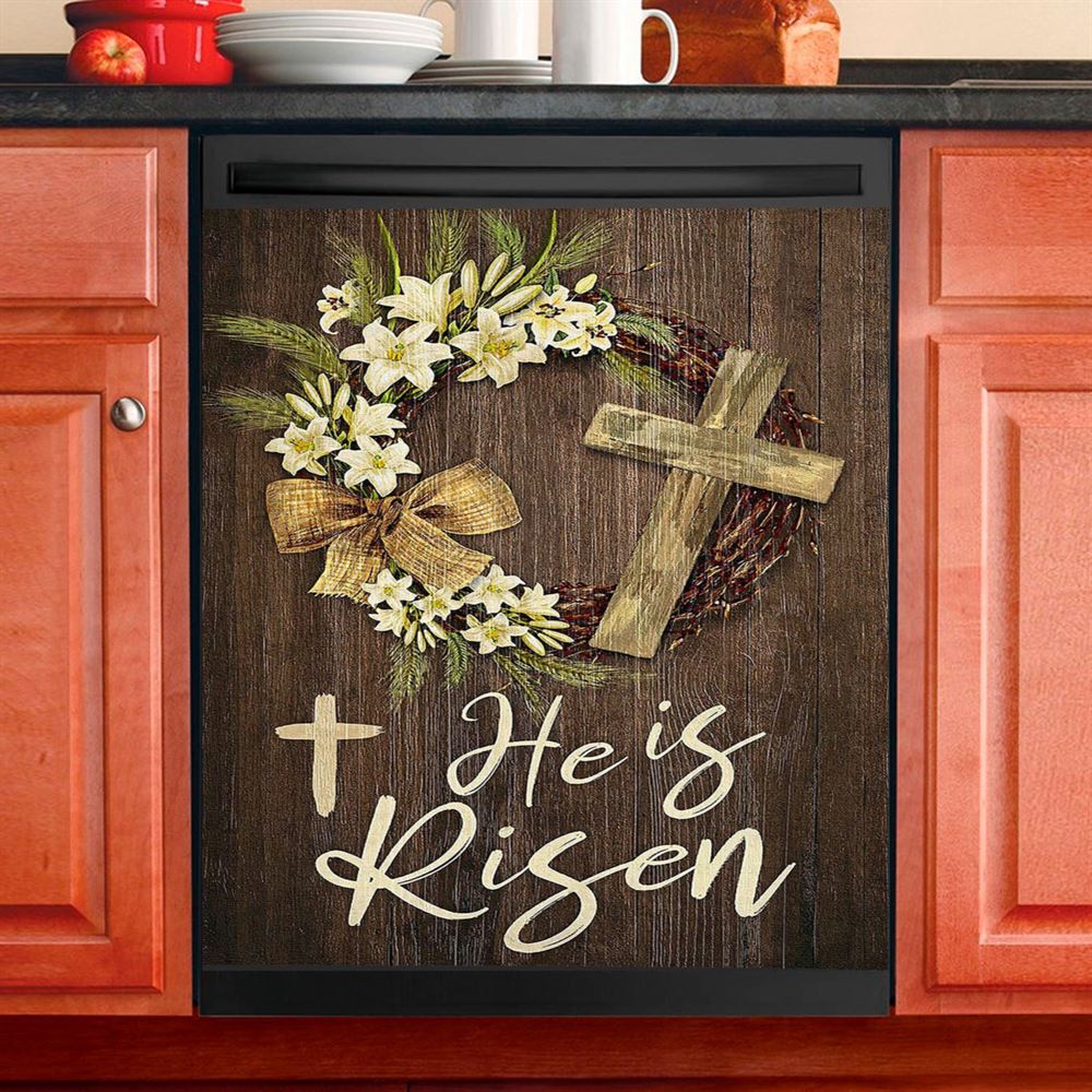 He Is Risen Dishwasher Cover, The Empty Tomb Lion Dishwasher Stickers, Bible Verse Kitchen Decor