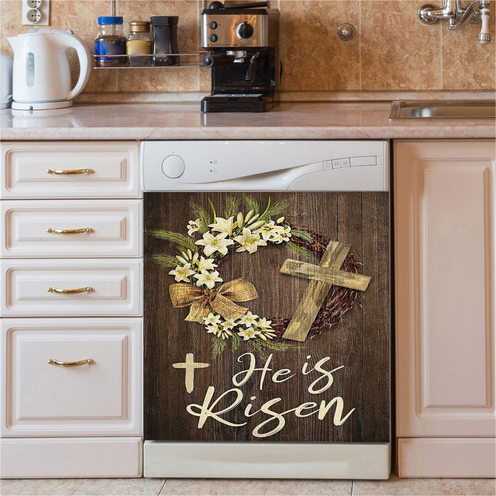 He Is Risen Dishwasher Cover, The Empty Tomb Lion Dishwasher Stickers, Bible Verse Kitchen Decor