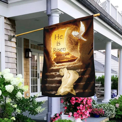 He Is Risen JesusOutdoor Christian House Flag, Christian Flag, Scripture Flag, Garden Banner