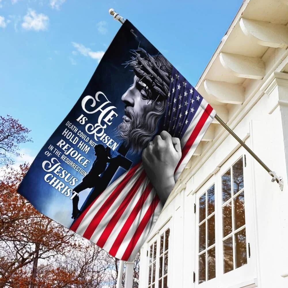 He Is Risen Jesus Garden Flag, Christian Flag, Scripture Flag, Garden Banner