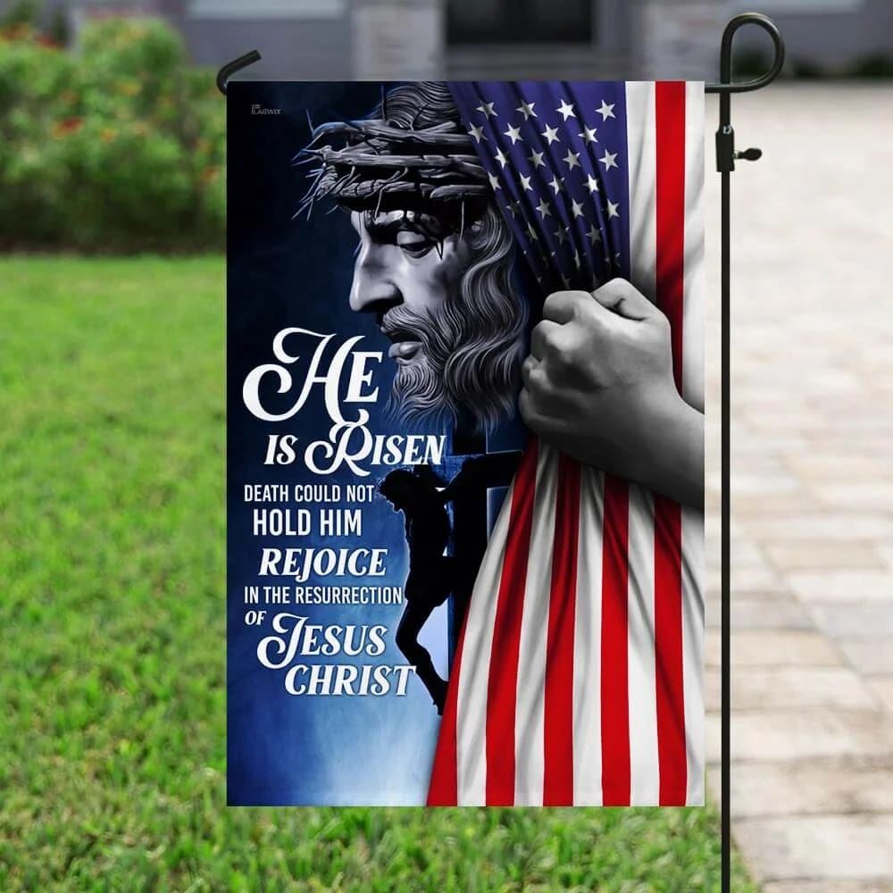 He Is Risen Jesus Garden Flag, Christian Flag, Scripture Flag, Garden Banner