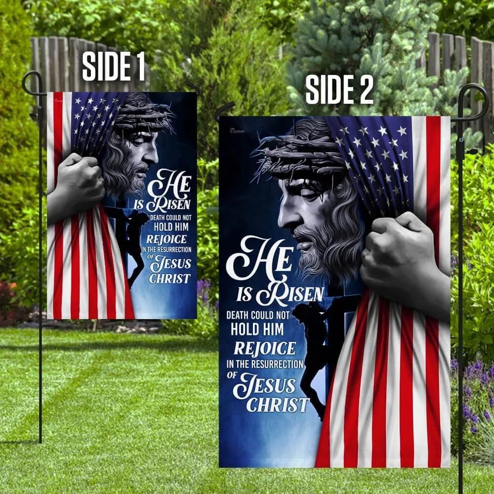 He Is Risen Jesus Garden Flag, Christian Flag, Scripture Flag, Garden Banner