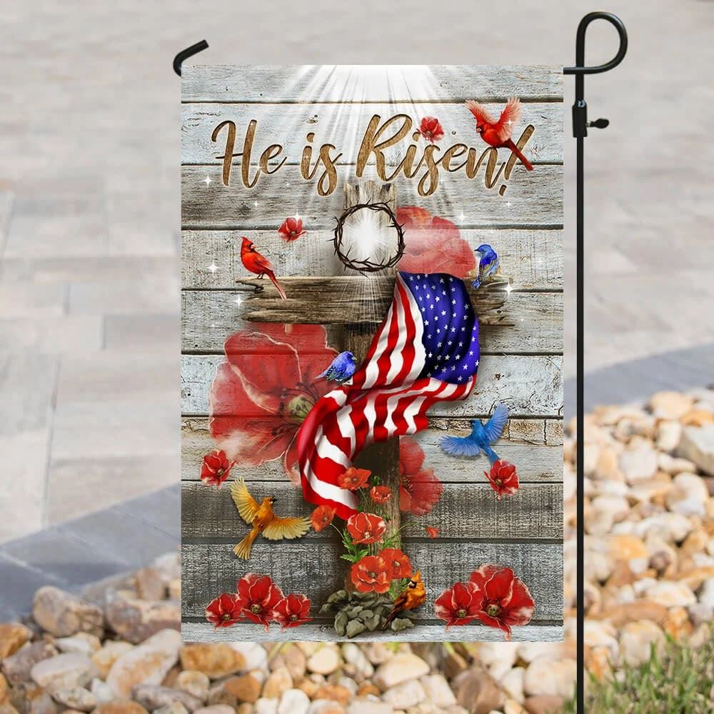 He Is Risen Jesus Resurrection Flag, Outdoor Christian House Flag, Christian Flag, Scripture Flag, Garden Banner