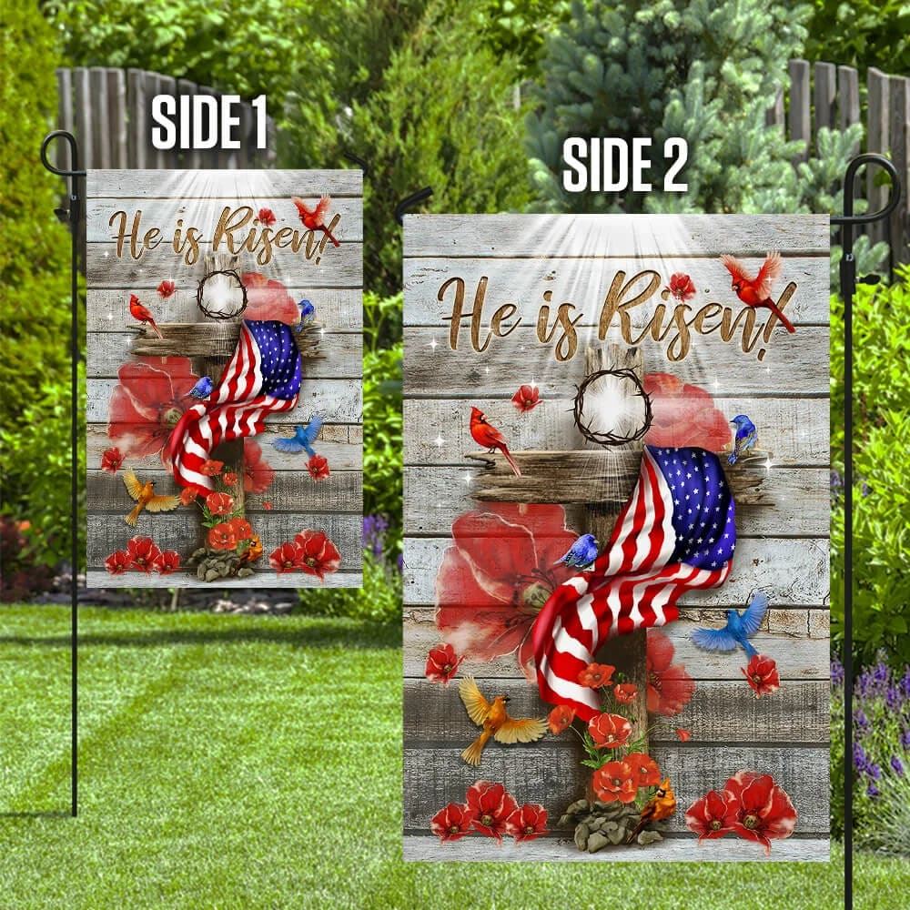 He Is Risen Jesus Resurrection Flag, Outdoor Christian House Flag, Christian Flag, Scripture Flag, Garden Banner