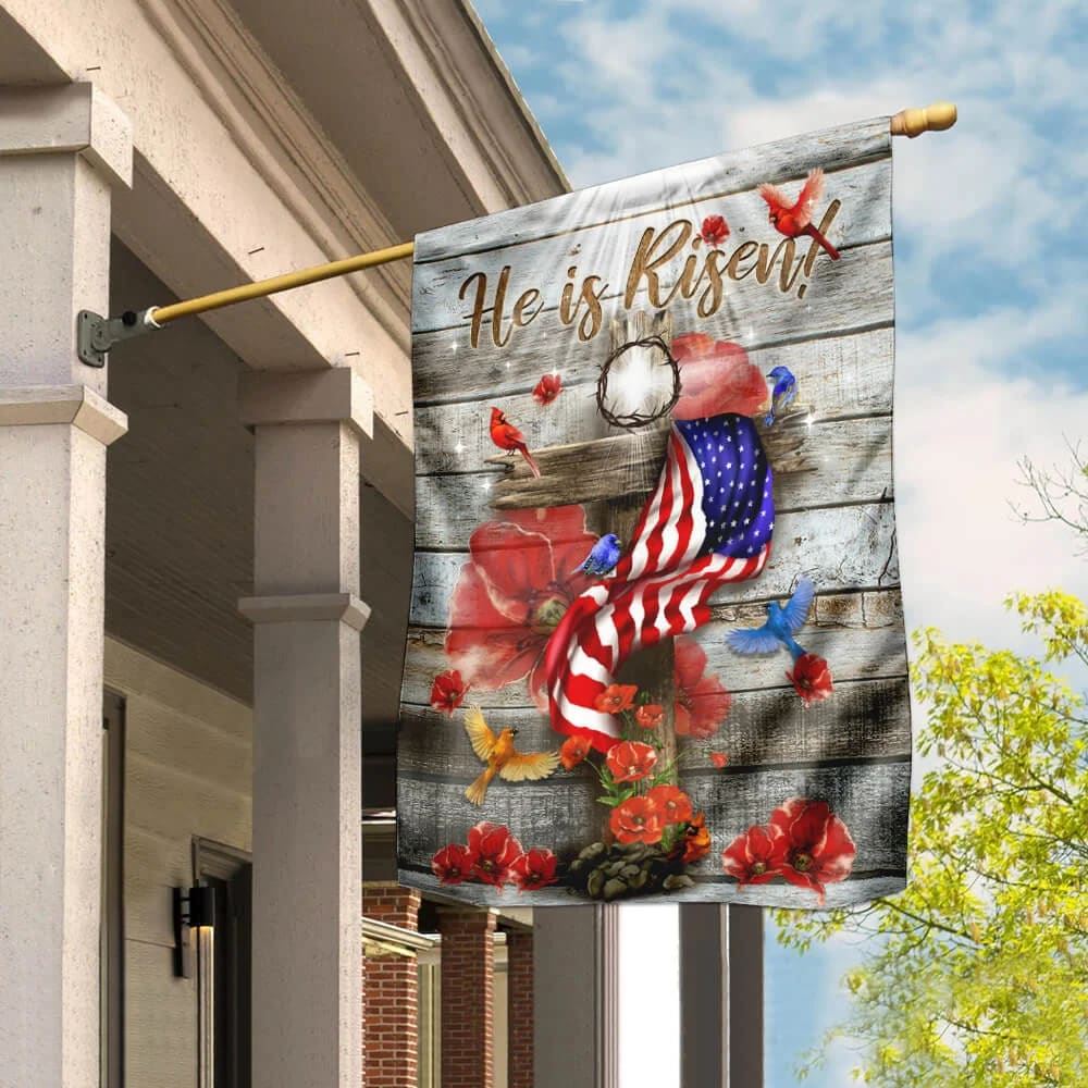 He Is Risen Jesus Resurrection Flag, Outdoor Christian House Flag, Christian Flag, Scripture Flag, Garden Banner
