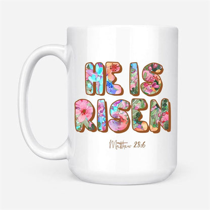 He Is Risen Matthew 286 Coffee Mug, Christian Mug, Bible Mug, Faith Gift, Encouragement Gift