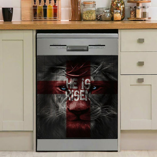 He Is Risen White Jesus Dishwasher Cover, Jesus Dishwasher Stickers, Christian Kitchen Decor