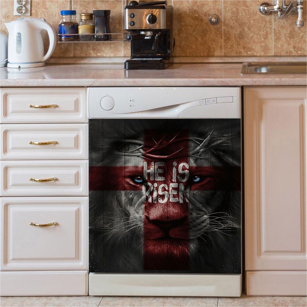 He Is Risen White Jesus Dishwasher Cover, Jesus Dishwasher Stickers, Christian Kitchen Decor