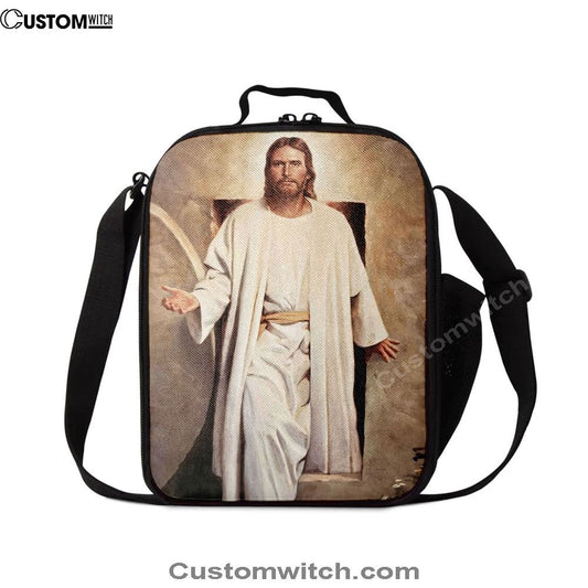 He Is Risen, White Jesus Picture 5, Jesus Lunch Bag, Christian Lunch Bag, Religious Lunch Box For School, Picnic