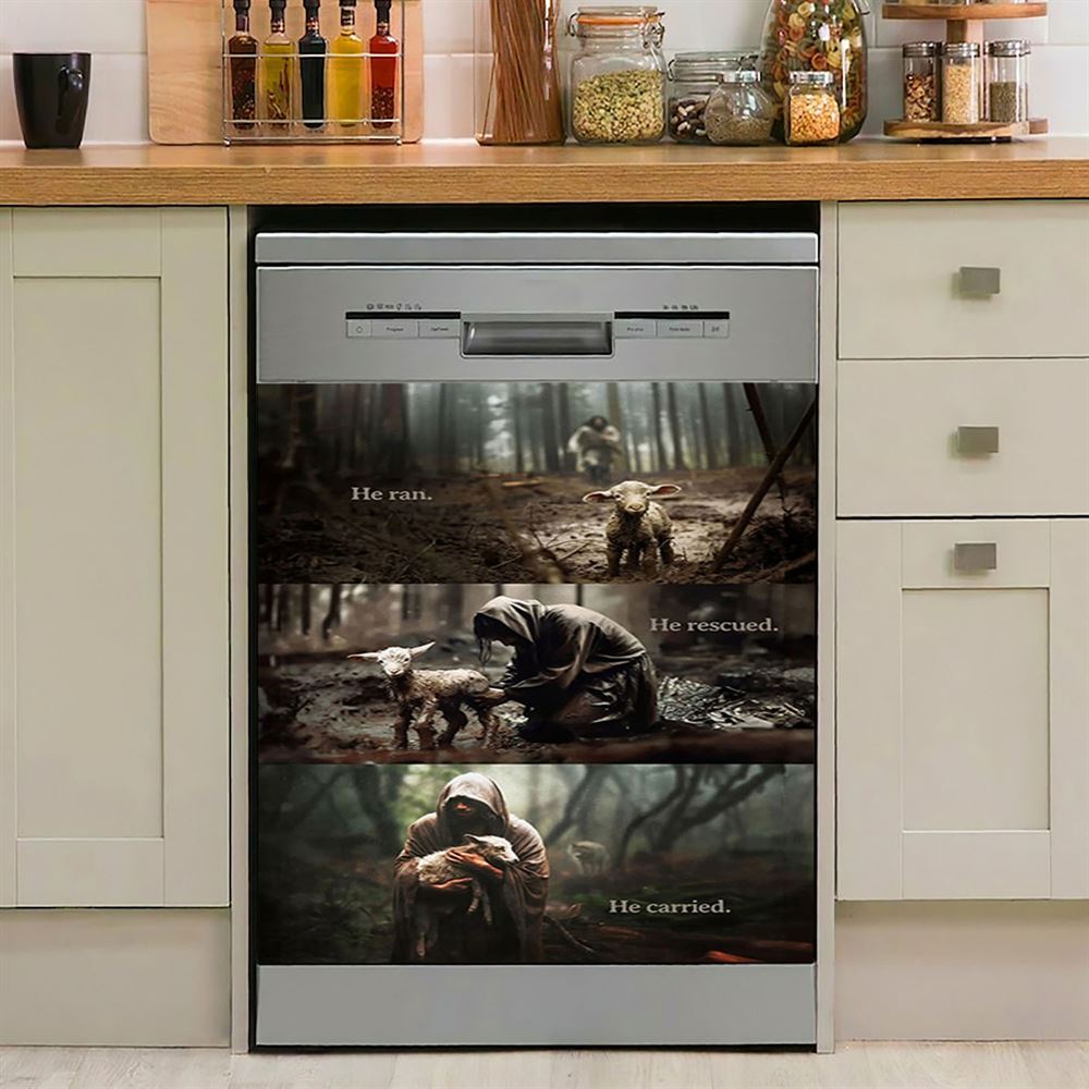 He Ran He Rescued Images He Ran He Rescued He Carried Dishwasher Cover, Jesus and Lost Sheep Di ...