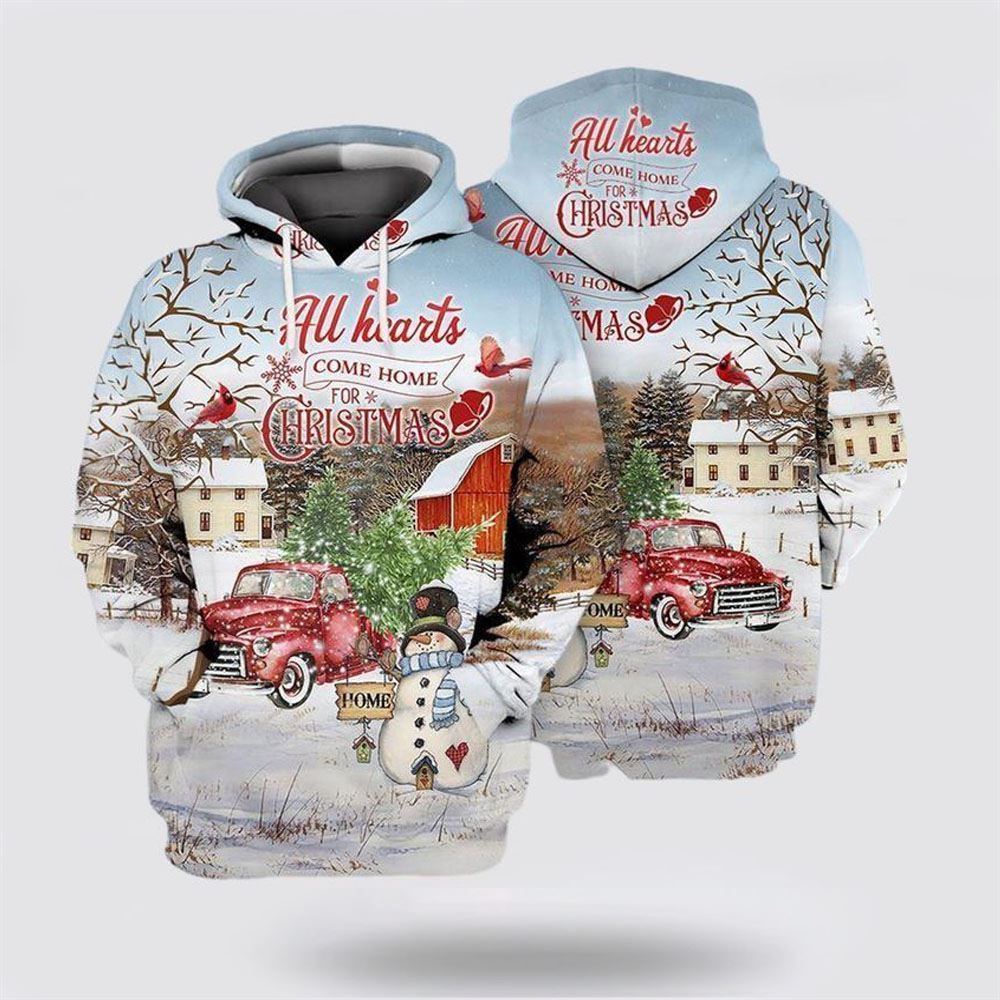 Heart Come Home For Christmas All Over Print 3D Hoodie For Men & Women, Christmas Hoodie Cute, Christmas Gift, Christmas Fashion