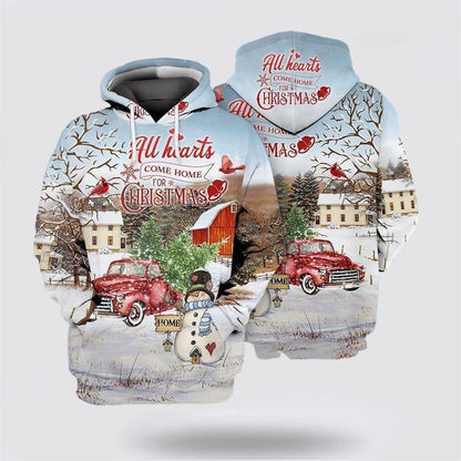 Heart Come Home For Christmas All Over Print 3D Hoodie For Men & Women, Christmas Hoodie Cute, Christmas Gift, Christmas Fashion