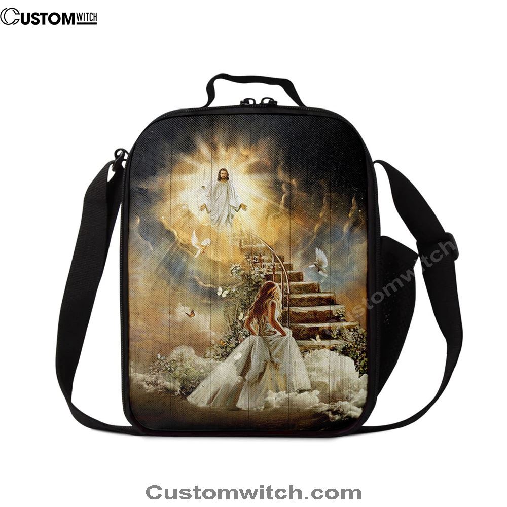 Heaven Holy Spirit Dove Stair To Heaven Welcome Home Lunch Bag, Christian Lunch Bag, Religious Lunch Box For School, Picnic