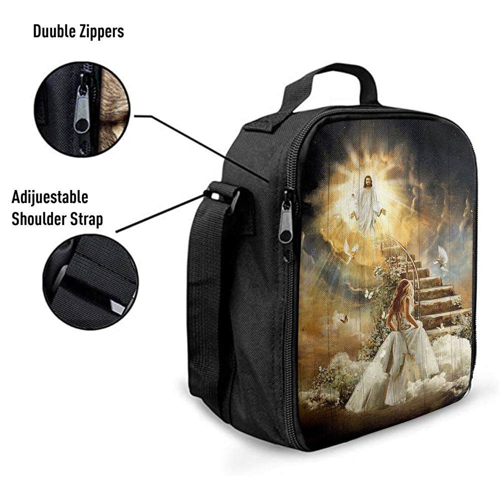Heaven Holy Spirit Dove Stair To Heaven Welcome Home Lunch Bag, Christian Lunch Bag, Religious Lunch Box For School, Picnic