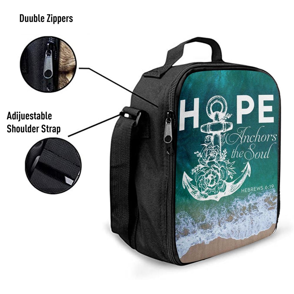 Hebrews 619 Hope Anchors The Soul Lunch Bag, Christian Lunch Bag, Religious Lunch Box For School, Picnic