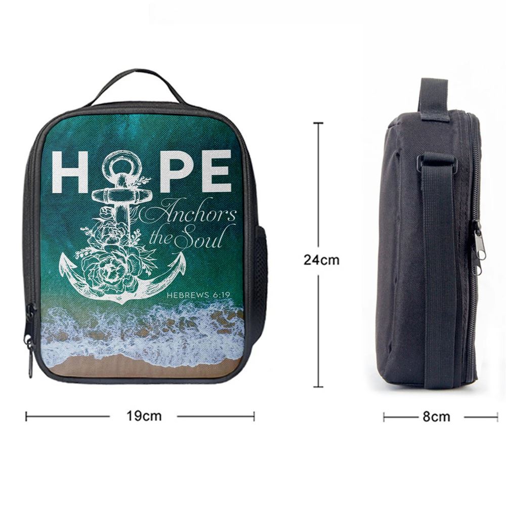 Hebrews 619 Hope Anchors The Soul Lunch Bag, Christian Lunch Bag, Religious Lunch Box For School, Picnic