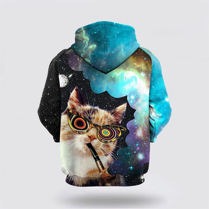 High Cat All Over Print 3D Hoodie For Men And Women, Christmas Cat Hoodie, Christmas Hoodie Cute, Christmas Fashion