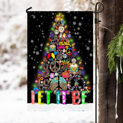 Hippie Christmas Tree Flag Let It Be Flag, Christmas Garden Flag, Home Decor Accessories, Christmas Outdoor Decor Ideas