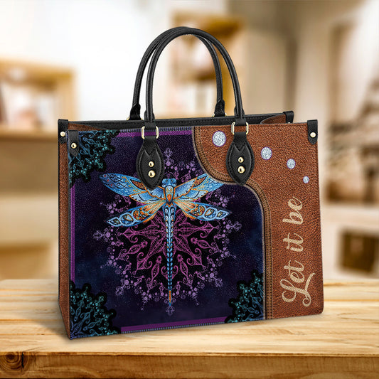 Hippie Dragonfly Let It Be 1 Leather Bag, Women's Pu Leather Bag, Best Mother's Day Gifts