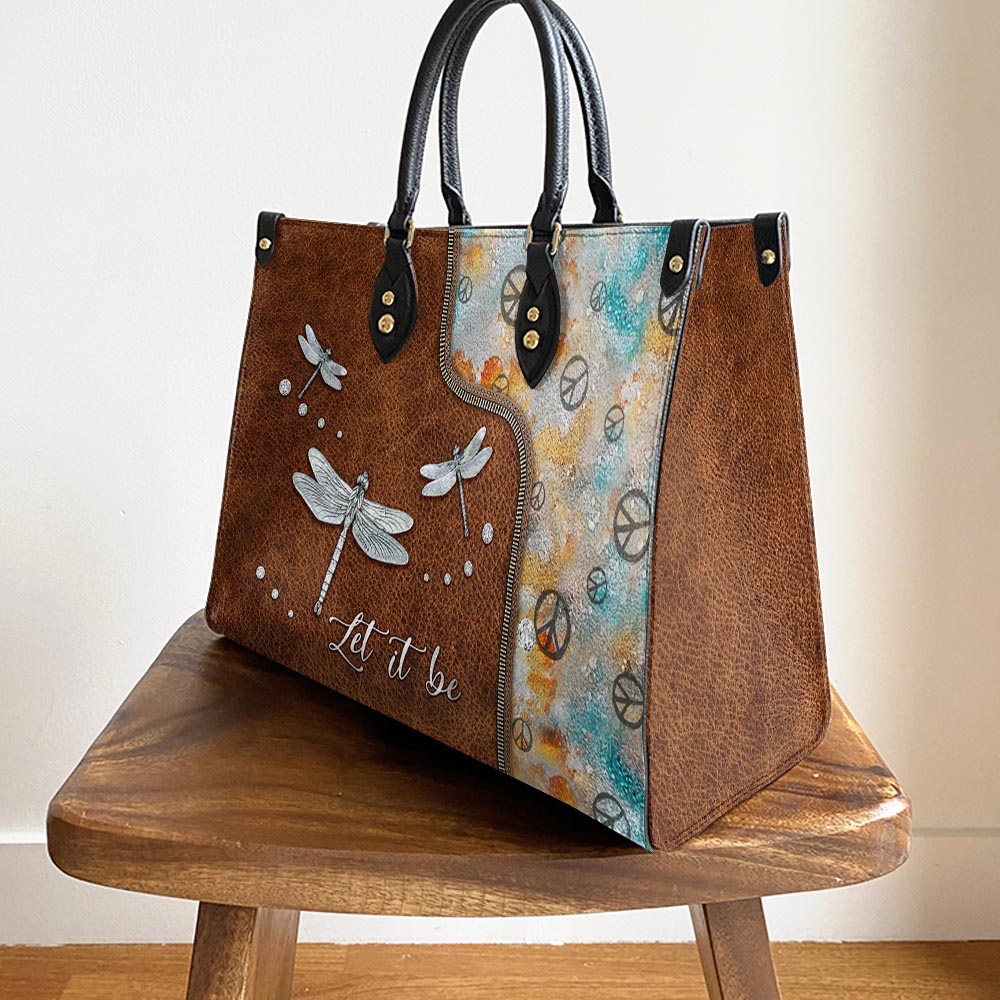 Hippie Dragonfly Let It Be 2 Leather Bag, Women's Pu Leather Bag, Best Mother's Day Gifts