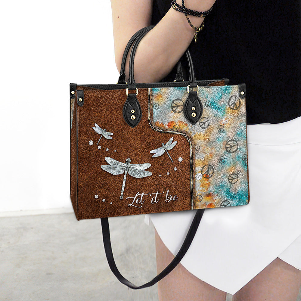 Hippie Dragonfly Let It Be 2 Leather Bag, Women's Pu Leather Bag, Best Mother's Day Gifts