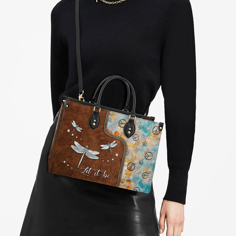 Hippie Dragonfly Let It Be 2 Leather Bag, Women's Pu Leather Bag, Best Mother's Day Gifts