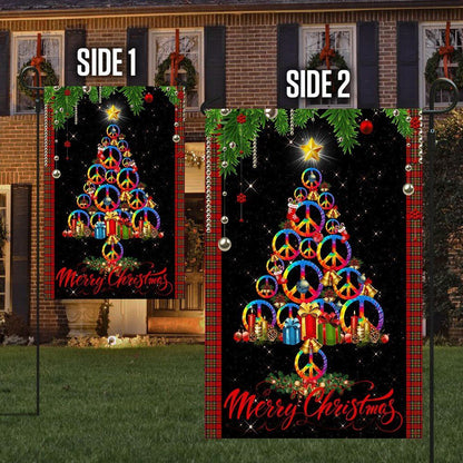 Hippie Flag Merry Christmas Hippie Flag, Christmas Garden Flag, Home Decor Accessories, Christmas Outdoor Decor Ideas