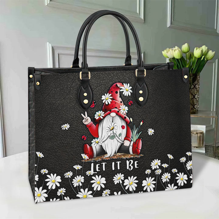 Hippie Gnome Let It Be GB Leather Bag, Women's Pu Leather Bag, Best Mother's Day Gifts