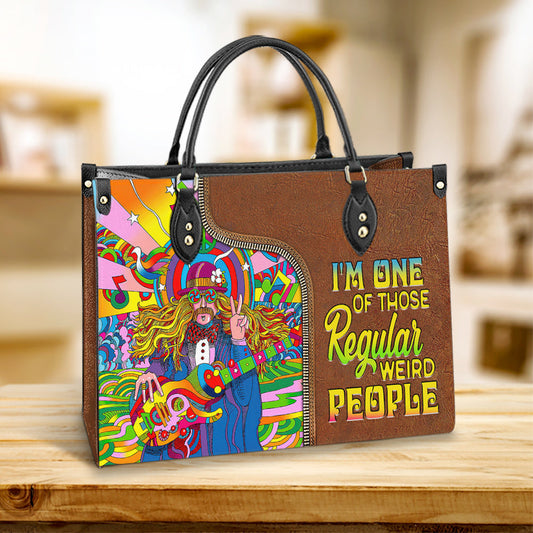 Hippie One Of Those Regular Weird People Leather Bag, Women's Pu Leather Bag, Best Mother's Day Gifts