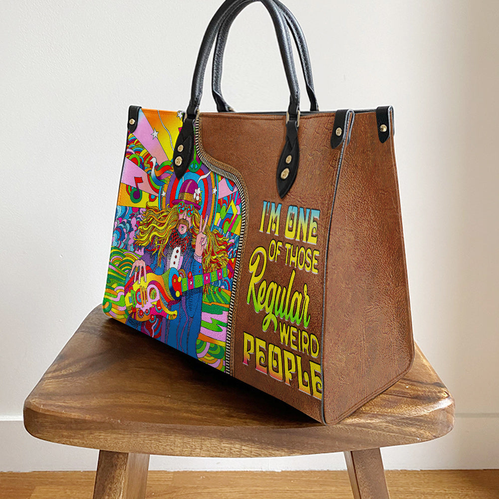 Hippie One Of Those Regular Weird People Leather Bag, Women's Pu Leather Bag, Best Mother's Day Gifts