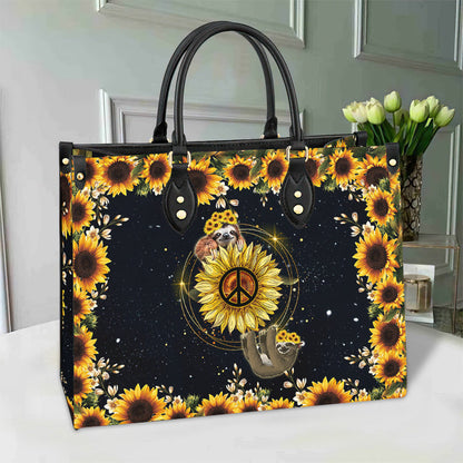 Hippie Sloth Leather Bag, Women's Pu Leather Bag, Best Mother's Day Gifts