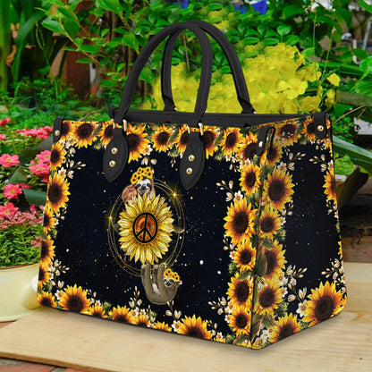 Hippie Sloth Leather Bag, Women's Pu Leather Bag, Best Mother's Day Gifts