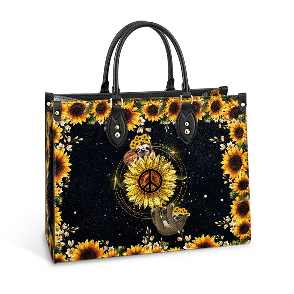 Hippie Sloth Leather Bag, Women's Pu Leather Bag, Best Mother's Day Gifts