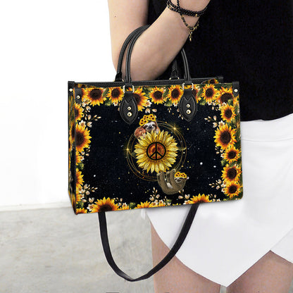 Hippie Sloth Leather Bag, Women's Pu Leather Bag, Best Mother's Day Gifts
