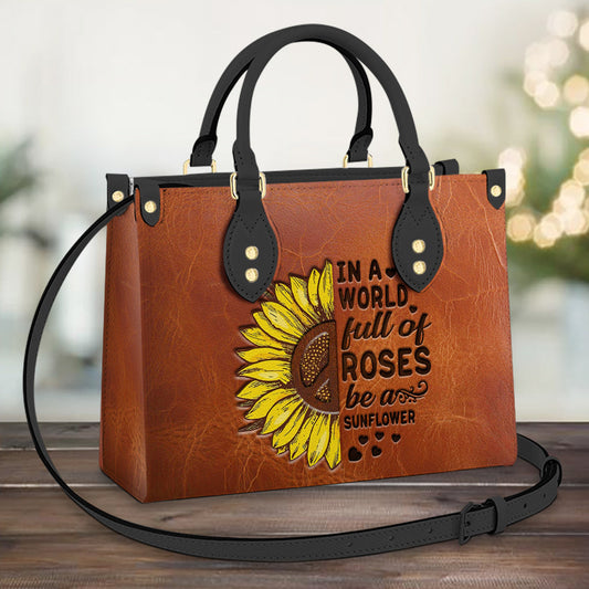 Hippie Sunflower 1 Leather Bag, Women's Pu Leather Bag, Best Mother's Day Gifts