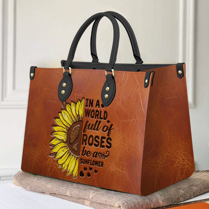 Hippie Sunflower 1 Leather Bag, Women's Pu Leather Bag, Best Mother's Day Gifts