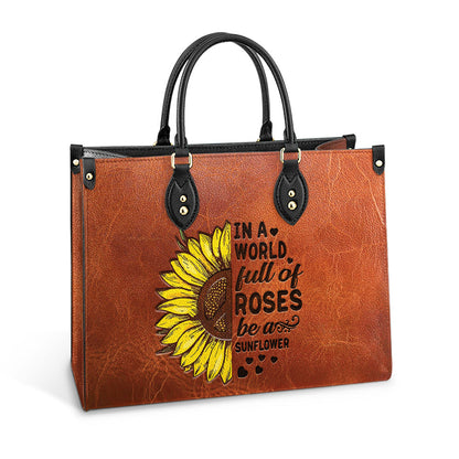 Hippie Sunflower 1 Leather Bag, Women's Pu Leather Bag, Best Mother's Day Gifts