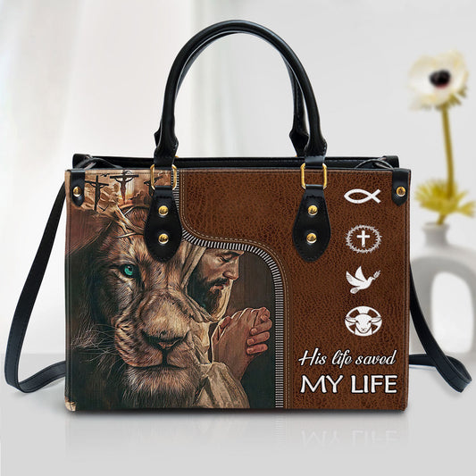 His Life Saved My Life, Christian Leather Bag, Christian Pu Leather Bags For Women