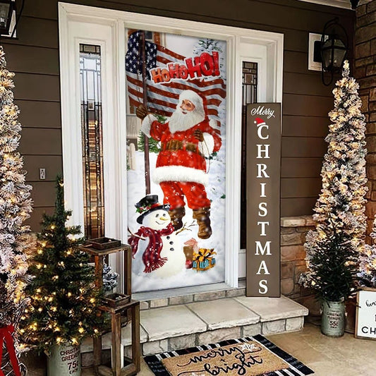 Ho Ho Ho Saus Door Cover, Merry Christmas Home Decor, Christmas Door Knob Covers, Christmas Outdoor Decoration