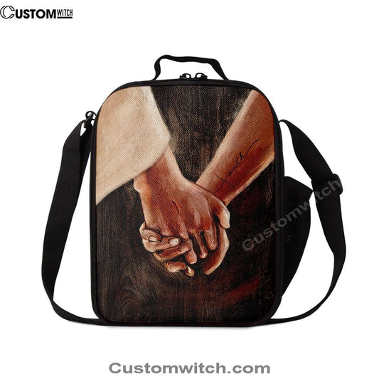 Holding Hand With Jesus Lunch Bag, Christian Lunch Bag, Religious Lunch Box For School, Picnic