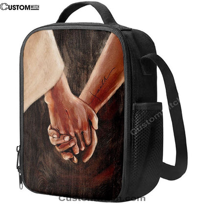 Holding Hand With Jesus Lunch Bag, Christian Lunch Bag, Religious Lunch Box For School, Picnic