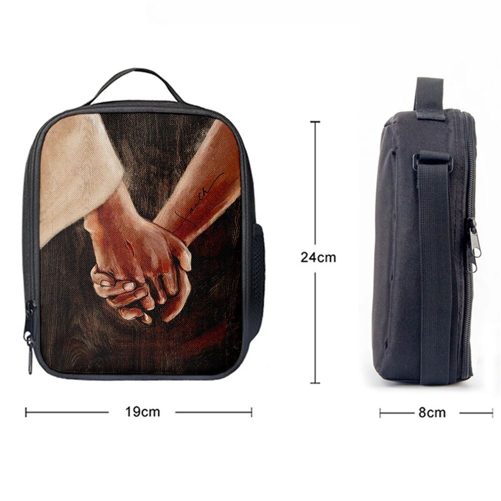 Holding Hand With Jesus Lunch Bag, Christian Lunch Bag, Religious Lunch Box For School, Picnic