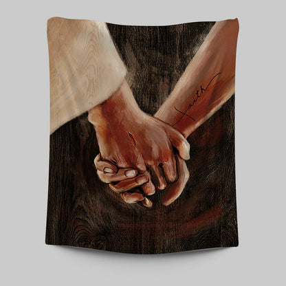 Holding Hand With Jesus Tapestry Wall Art - Bible Verse Tapestry Art - Inspirational Art -  Christian Indoor Wall Tapestries