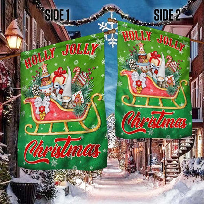 Holly Jolly Christmas Flag, Christmas Garden Flag, Home Decor Accessories, Christmas Outdoor Decor Ideas