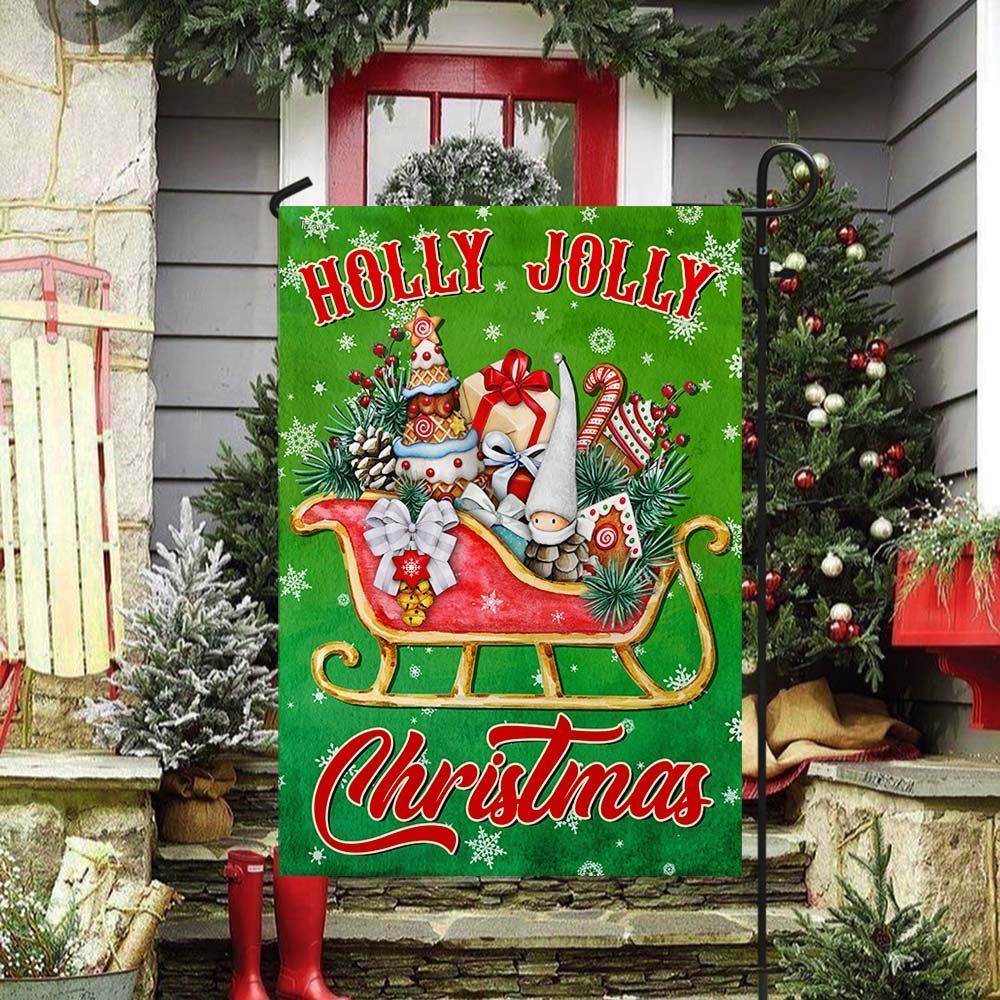 Holly Jolly Christmas Flag, Christmas Garden Flag, Home Decor Accessories, Christmas Outdoor Decor Ideas