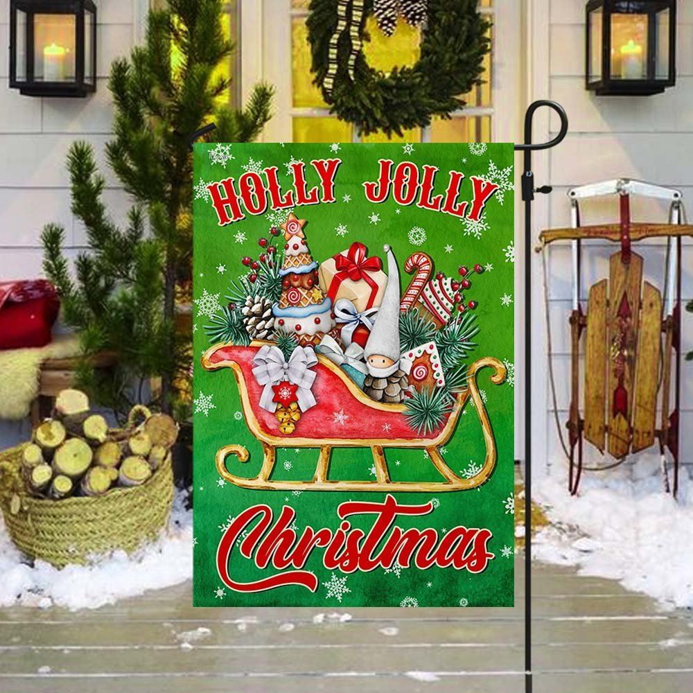Holly Jolly Christmas Flag, Christmas Garden Flag, Home Decor Accessories, Christmas Outdoor Decor Ideas