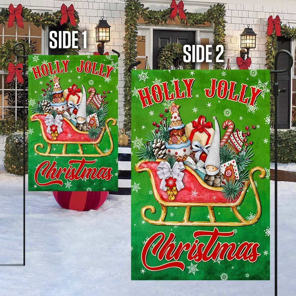 Holly Jolly Christmas Flag, Christmas Garden Flag, Home Decor Accessories, Christmas Outdoor Decor Ideas