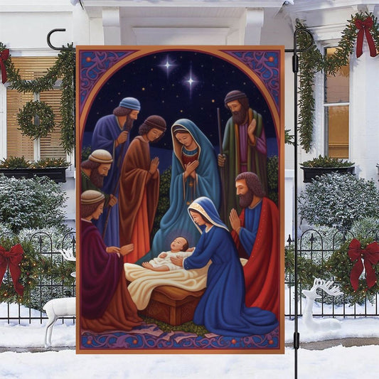 Holy Family A Sign Of God's Grace Flag, Christian Christmas House Flag, Christmas Outdoor Decor Ideas