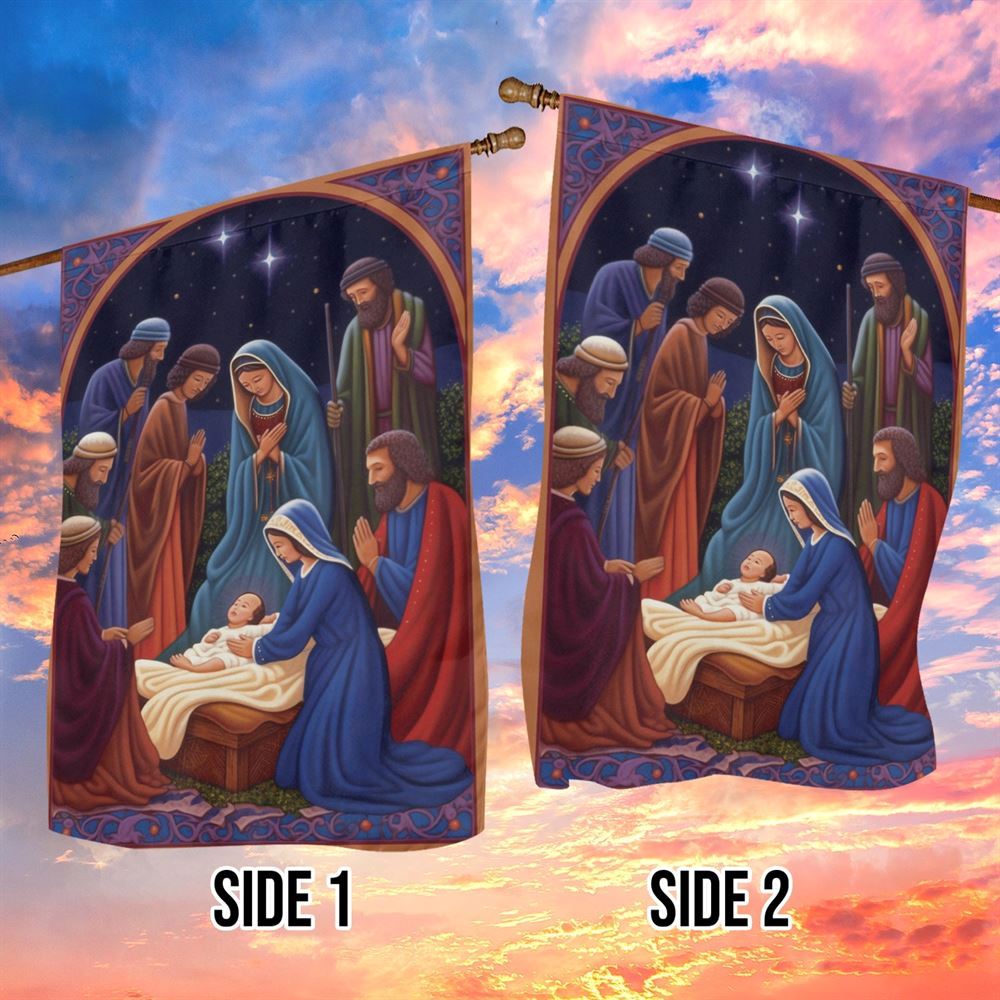 Holy Family A Sign Of God's Grace Flag, Christian Christmas House Flag, Christmas Outdoor Decor Ideas